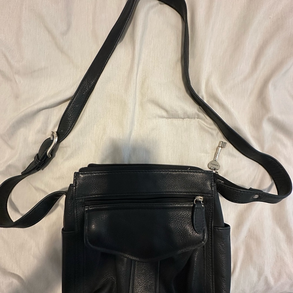 Fossil Black Genuine Leather Bag